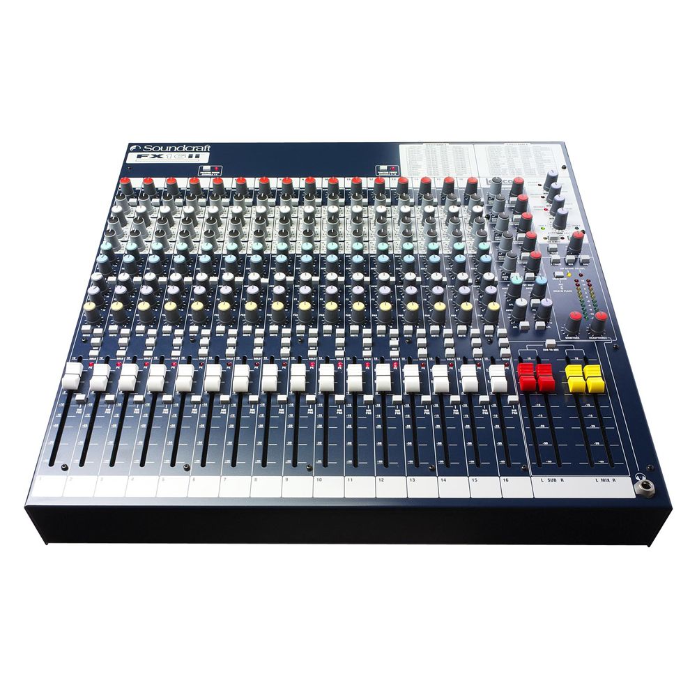 Soundcraft FX16ii, пассивный микшерный пульт, 16 mono, 4 stereo, FX Lexicon, Multi-tracking